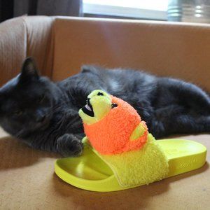 Jeremy Scott x adidas Adilette Teddy bear slides